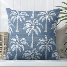 Travesseiro decorativo de Árvore de Palma Azul e B