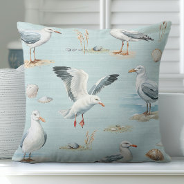 Almofada Travesseiro decorativo de aves marinhas