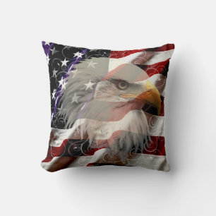 Almofada Travesseiro decorativo de Bandeira da Águia Ameri