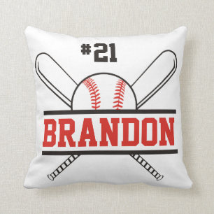 Almofada Travesseiro decorativo de Bats Baseball com Nome P