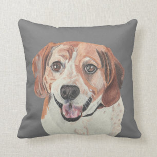 Almofada Travesseiro decorativo de Beagle Desenhado à Mão b