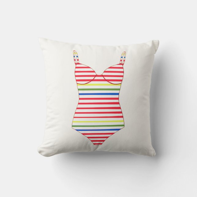 Almofada Travesseiro decorativo de biquíni com faixa náutic (Frente)