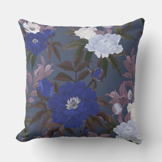 Almofada Travesseiro decorativo de Blend Floral Azul (Frente)