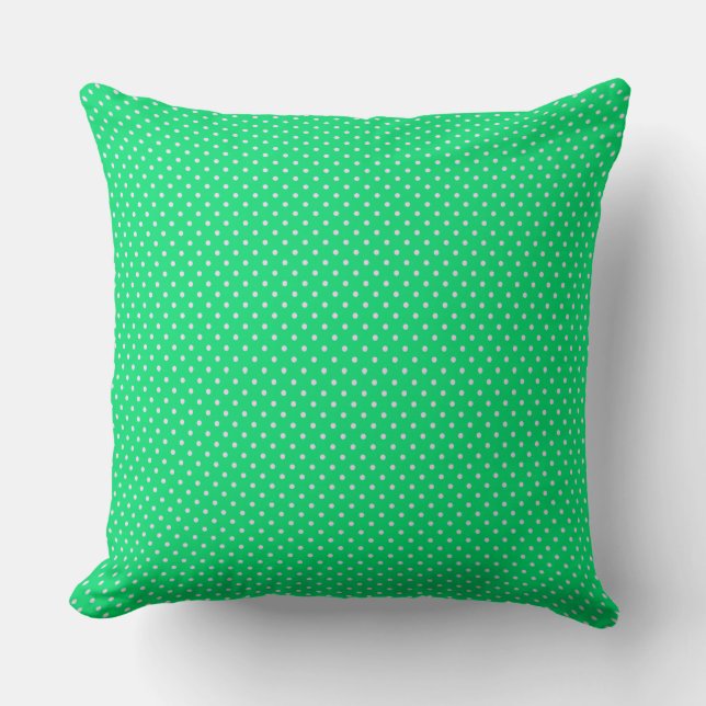 Almofada Travesseiro decorativo De Bolinhas Verde E Branco (Frente)