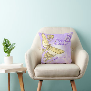 Almofada Travesseiro decorativo de Borboleta de Pêssego Ro