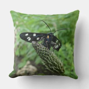 Almofada Travesseiro decorativo de borboleta tropical preto