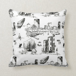 Almofada Travesseiro decorativo de Boston Toile
