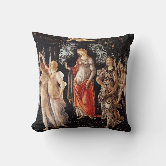 Almofada Travesseiro decorativo de Botticelli Primavera (Frente)