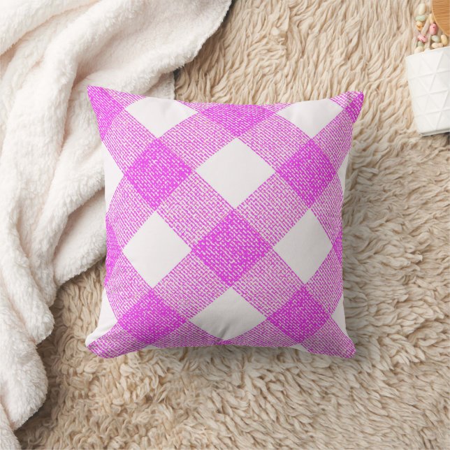 Almofada Travesseiro decorativo de Buffalo Diagonal Rosa Ve (Cobertor)