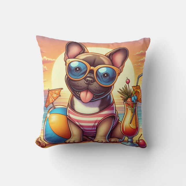 Almofada Travesseiro decorativo de Buldogue Francês (Frente)
