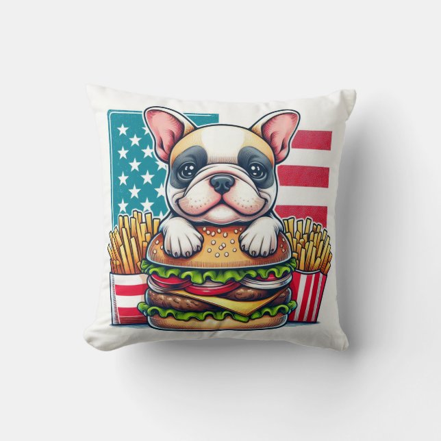 Almofada Travesseiro decorativo de Buldogue Francês (Frente)