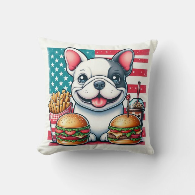 Almofada Travesseiro decorativo de Buldogue Francês (Frente)
