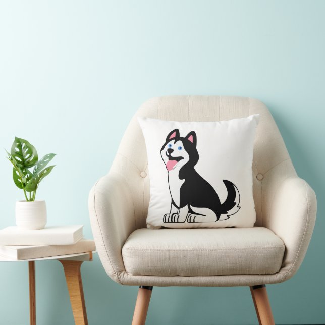 Almofada Travesseiro Decorativo de Cachorrinho Husky Fofo (Cadeira)