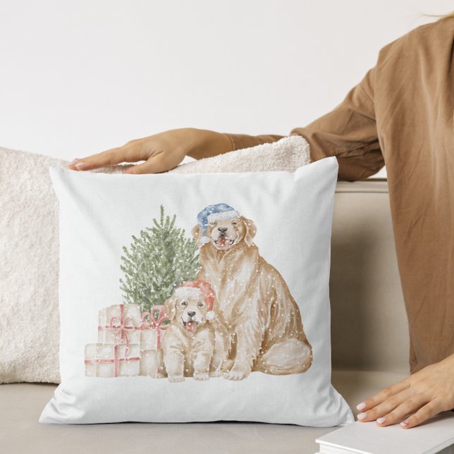 Almofada Travesseiro decorativo de cães de inverno de Natal (Criador carregado)
