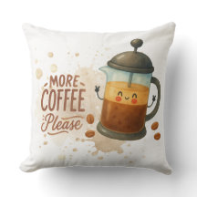 Travesseiro Decorativo de Café na Prensa Francesa 
