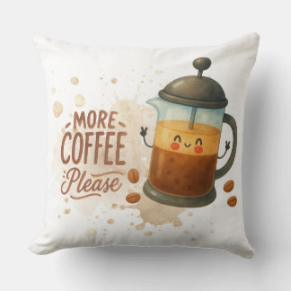Almofada Travesseiro Decorativo de Café na Prensa Francesa 