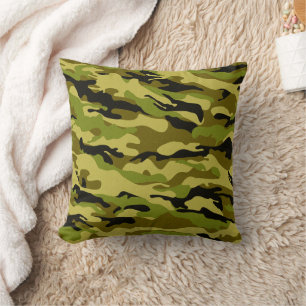 Almofada Travesseiro decorativo de Camo Preto Verde do Dese