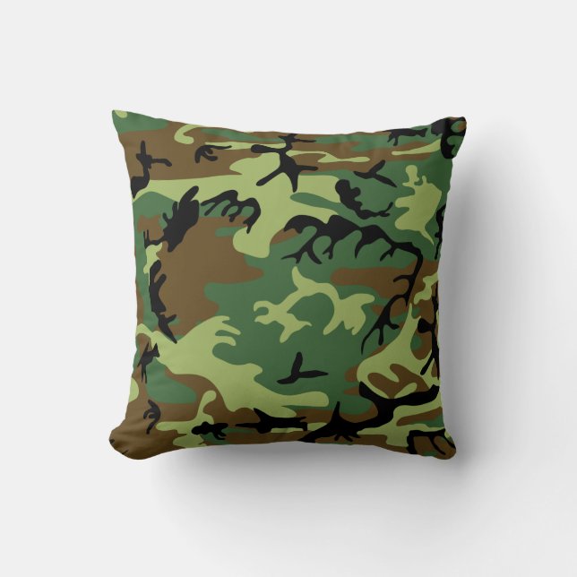 Almofada Travesseiro decorativo de Camuflagem Verde (Frente)