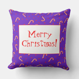 Almofada Travesseiro decorativo de Canas de Natal Roxo