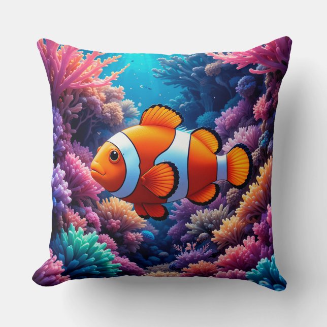 Almofada 🐠 Travesseiro Decorativo de Casa Peixe-Palhaço do (Frente)