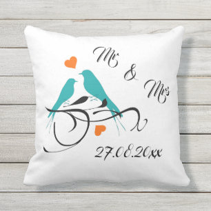 Almofada Travesseiro decorativo de casamento Sr. & Sra.