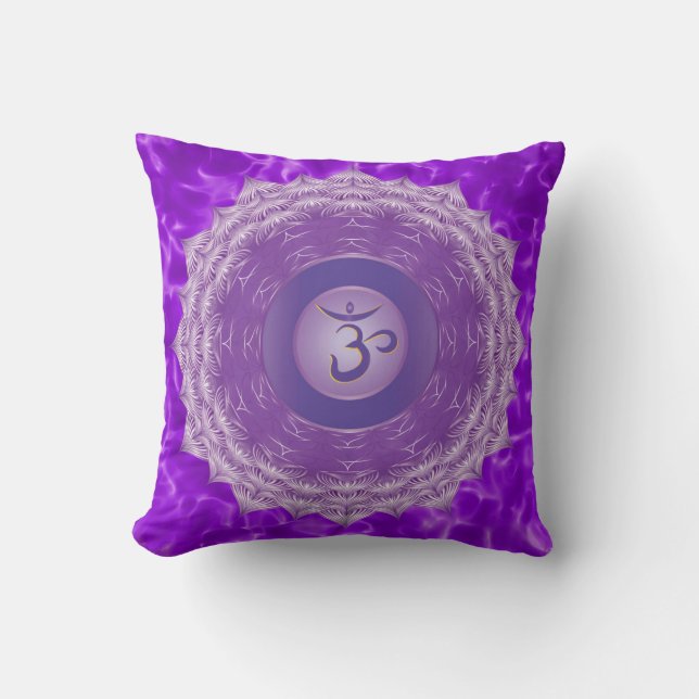 Almofada Travesseiro decorativo de Chakra da coroa (Frente)