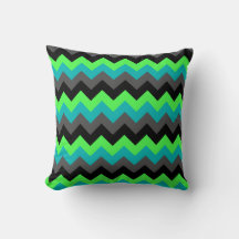 Travesseiro decorativo de Chevrons de Ombre Verde 