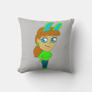 Almofada travesseiro decorativo de chibi bunnygirl