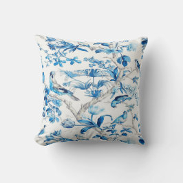 Almofada Travesseiro decorativo de Chinoiserie Azul e Branc