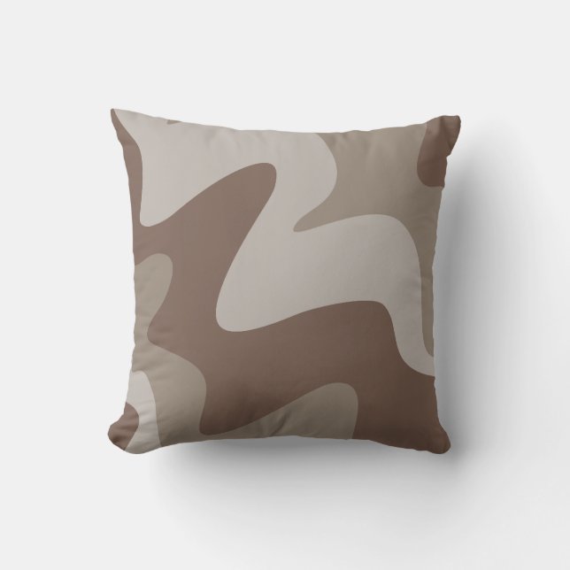 Almofada Travesseiro decorativo de Cinza de Taupe Ripple Rh (Frente)