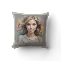 Travesseiro decorativo de Cinza do Pastel Sketch