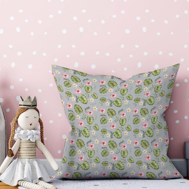 Almofada Travesseiro decorativo de cinza verde-cor-de-rosa (Criador carregado)