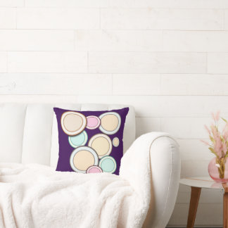 Almofada Travesseiro decorativo de círculos coloridos