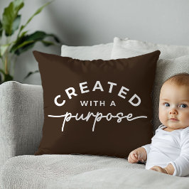 Almofada Travesseiro decorativo de citação cristã castanha