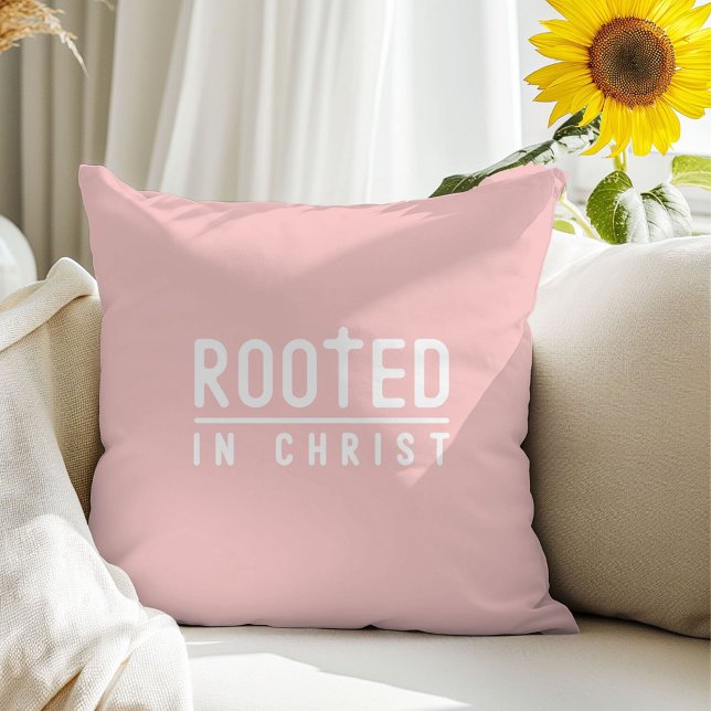 Almofada Travesseiro decorativo de citação cristã cor-de-ro (Criador carregado)