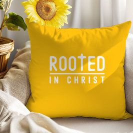 Almofada Travesseiro decorativo de citação cristão amarelo-