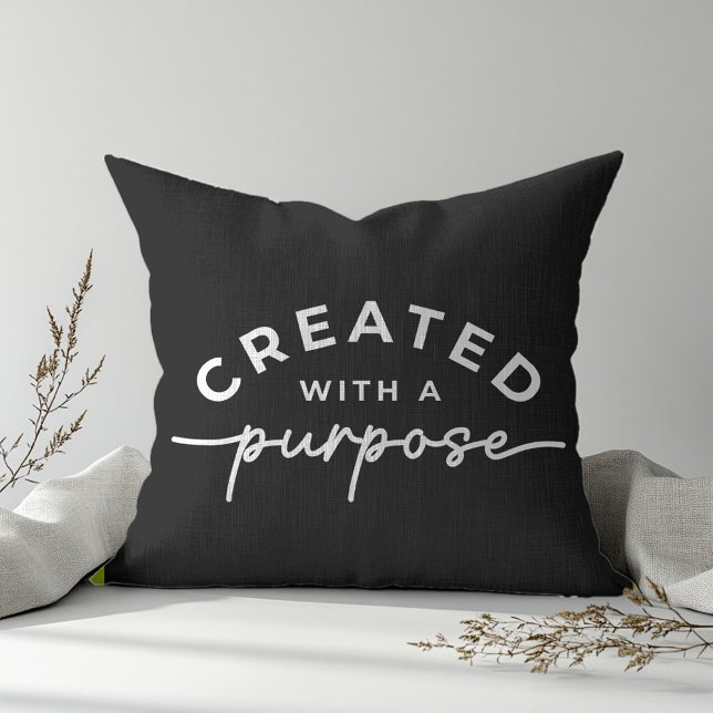 Almofada Travesseiro decorativo de citação cristão negro (Criador carregado)