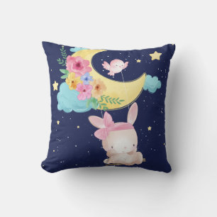Almofada Travesseiro decorativo de coelho com aquarela fina