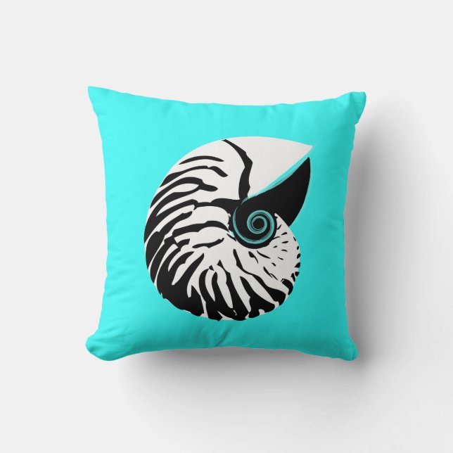 Almofada Travesseiro decorativo de concha Nautilus (Frente)