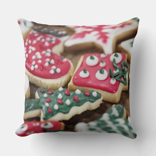 Almofada Travesseiro decorativo de Cookies de Natal (Frente)