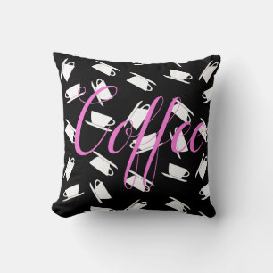 Almofada Travesseiro decorativo de copa de café funky com c