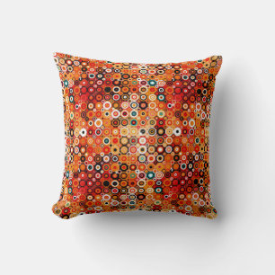 Almofada travesseiro decorativo de cor laranja retro-queima
