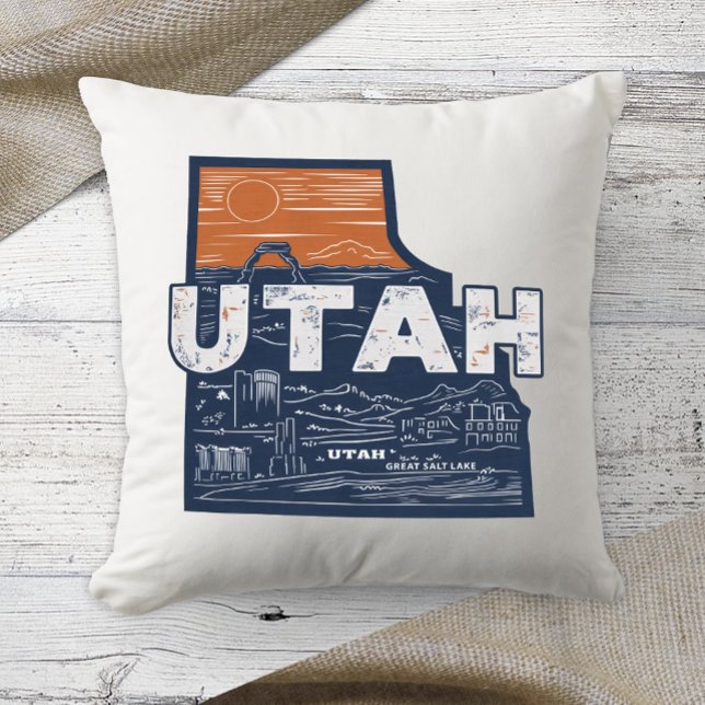 Almofada Travesseiro decorativo de Cor Retroativa de Utah n (Criador carregado)