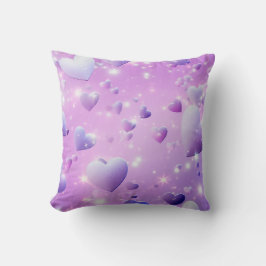 Almofada Travesseiro decorativo de Coração Brilhante Roxo