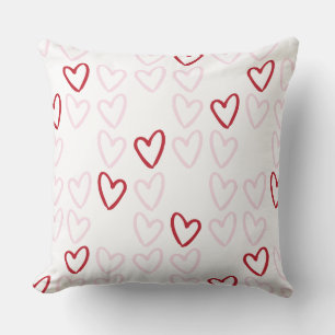 Almofada Travesseiro decorativo de Coração Vermelho e Rosa