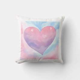 Almofada Travesseiro decorativo de Coração Vibrante de Aqua