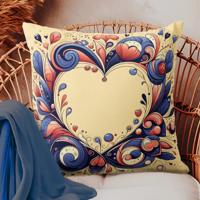 Almofada Travesseiro decorativo de Corações e Flores (Criador carregado)