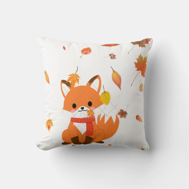Almofada Travesseiro decorativo de Cozy Autumn Fox - "Embal (Frente)
