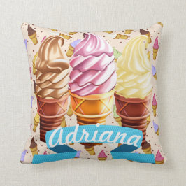 Almofada Travesseiro decorativo de Cutie do cone do sorvete