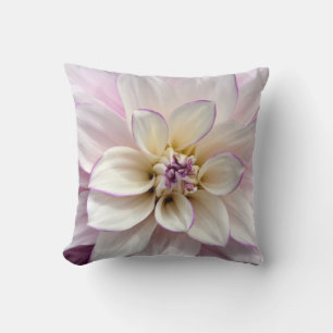 Almofada Travesseiro decorativo de dália roxa e branca